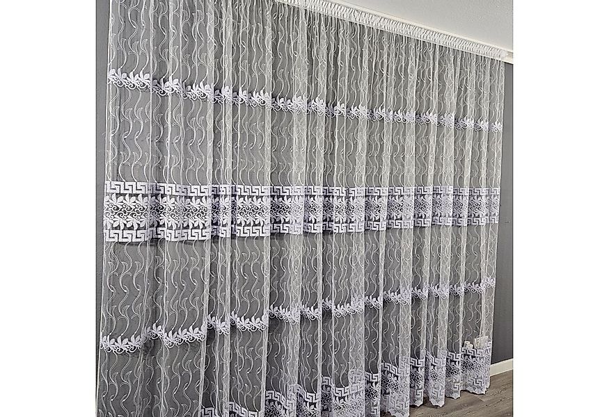 Gardinen by Justyna Gardine Store Tüll mit Muster, Kräuselband, transparent günstig online kaufen
