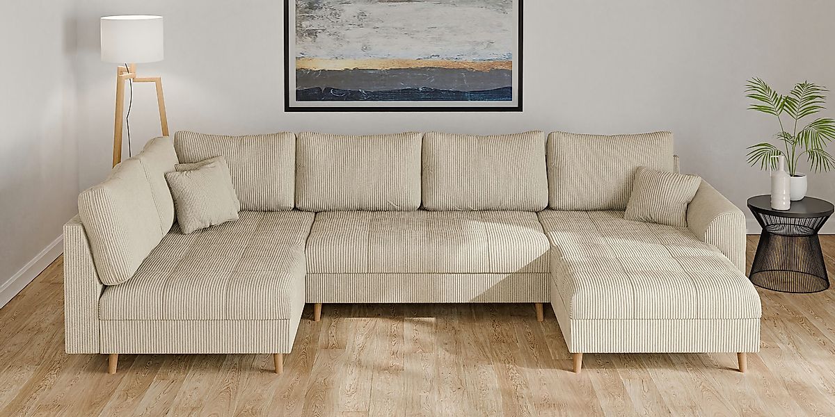 Home affaire Wohnlandschaft "CHARRE U-Form mit Ottomane, Maße B/T/H: 310/16 günstig online kaufen