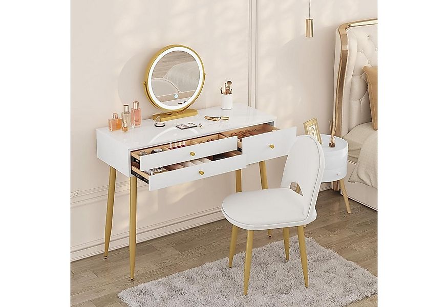 Woltu Schminktisch (1-St), mit Samthocker und einstellbare LED Spiegelleuch günstig online kaufen