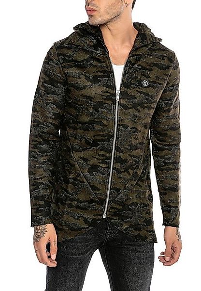 RedBridge Strickjacke mit Camouflage Muster Stylische Sweatjacke mit Reißve günstig online kaufen