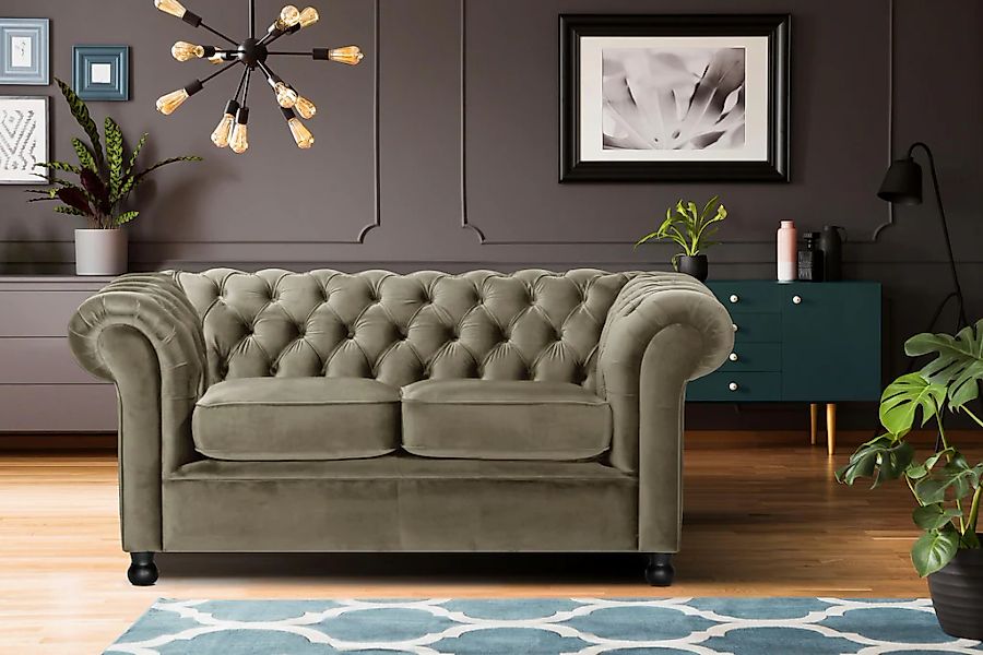 Home affaire Chesterfield-Sofa "Chesterfield Home 2-Sitzer", mit edler Knop günstig online kaufen