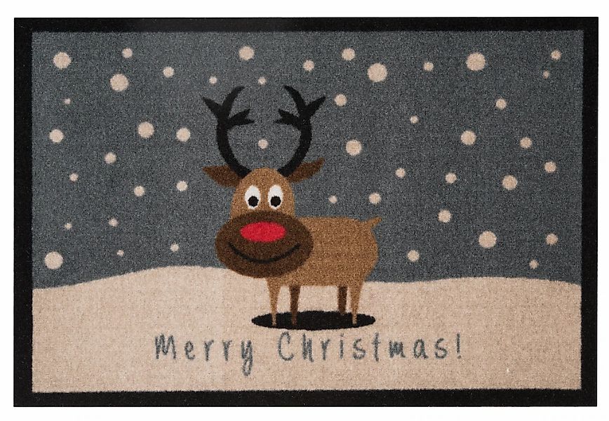 HANSE Home Fußmatte "Christmas Reindeer, Türmatte" rechteckig 7 mm Höhe In- günstig online kaufen