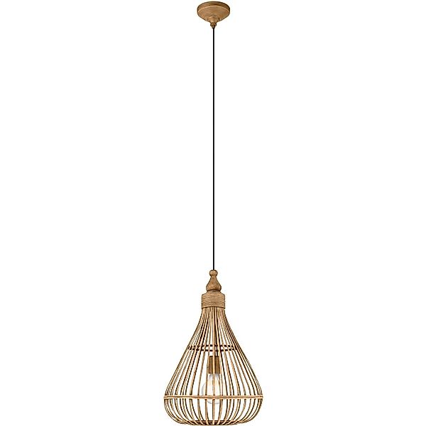 Eglo Pendelleuchte Amsfield 1-flammig Natur Ø 35 cm günstig online kaufen