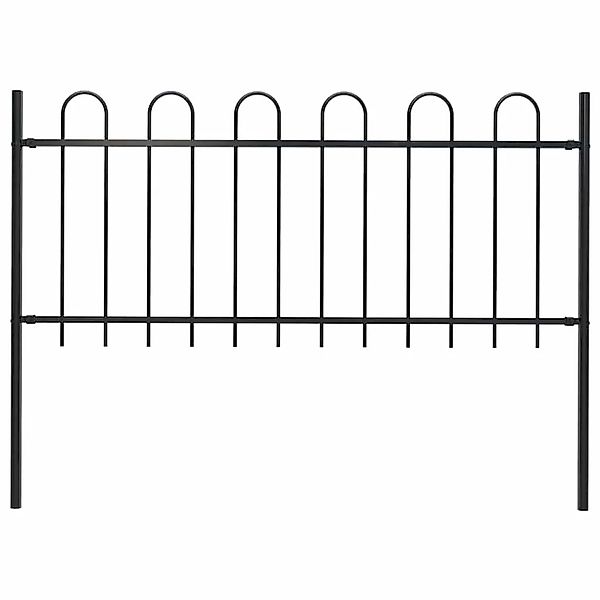 vidaXL Gartenzaun mit Rundbogen Stahl 181 x 80 cm Schwarz 144929 günstig online kaufen