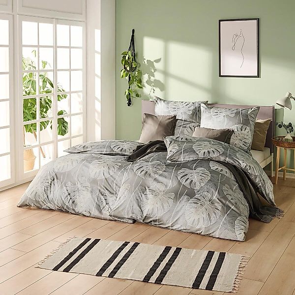 Estella Interlock Jersey Bettwäsche Delicia 6975-200 Blätter 135x200 günstig online kaufen