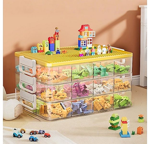 POPOLIC Aufbewahrungsbox Transparente dreilagige Spielzeug-Aufbewahrungsbox günstig online kaufen