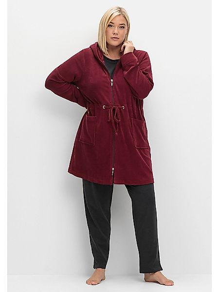 Sheego Bademantel Große Größen, Kurzform, Baumwoll-Mix, günstig online kaufen