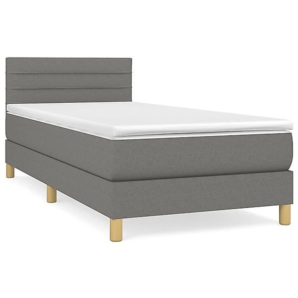 vidaXL Boxspringbett mit Matratze Dunkelgrau 90x200 cm Stoff1397281 günstig online kaufen