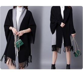 MyBeautyworld24 Poncho Frauen Poncho mit Ärmeln günstig online kaufen