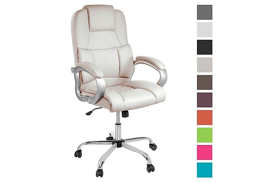 TPFLiving Chefsessel Denver mit abgebremsten Rollen (XXL Bürostuhl ergonomi günstig online kaufen