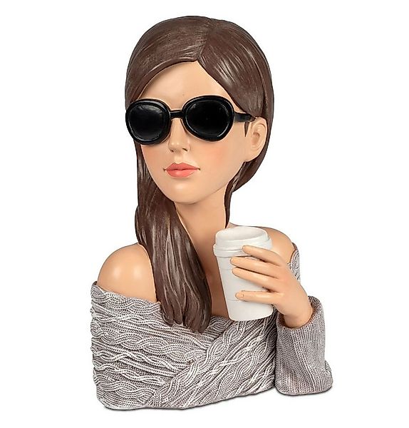 formano Dekofigur Deko-Büste Dame mit Sonnenbrille und Kaffeebecher Frauenf günstig online kaufen