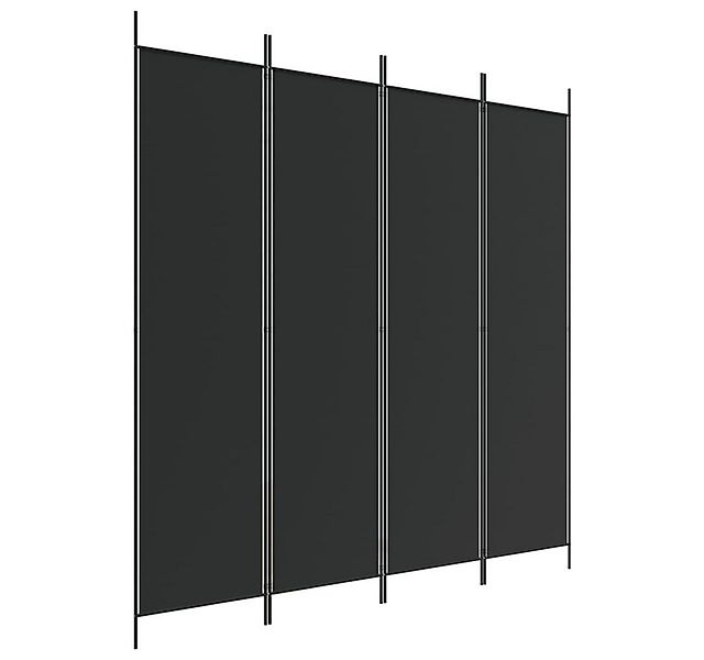 furnicato Raumteiler 4-tlg. Paravent Schwarz 200x200 cm Stoff, 1-tlg. günstig online kaufen
