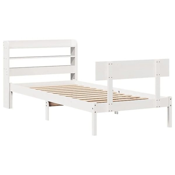 vidaXL Massivholzbett ohne Matratze Weiß 90x200 cm Kiefernholz 3306614 günstig online kaufen