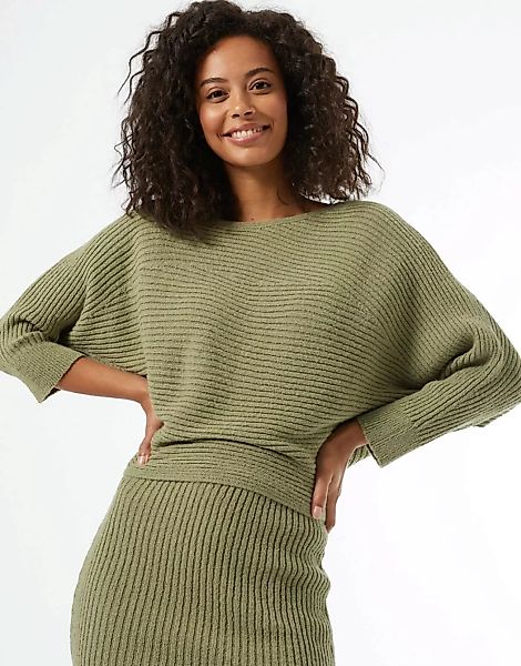 Miss Selfridge – Lässiger Pullover in Khaki, Kombiteil-Grün günstig online kaufen