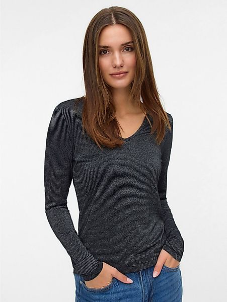 Vero Moda Langarmshirt VMLAVA GLITTER LS V-NECK TOP STRIPE NOOS günstig online kaufen