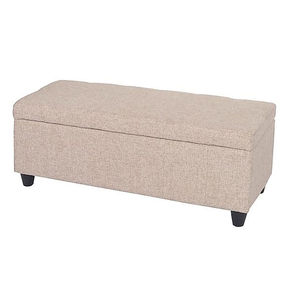 BERLINLODGE Aufbewahrungs-Truhe Lars 45x114x45cm Stoff/Textil Beige günstig online kaufen