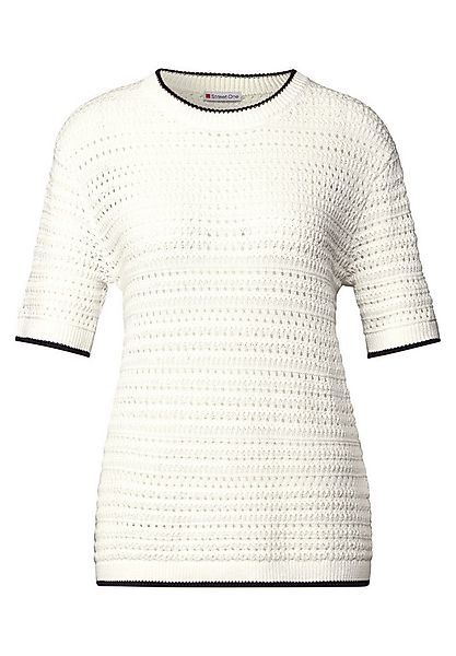 STREET ONE Rundhalspullover Pullover mit Lochmuster günstig online kaufen