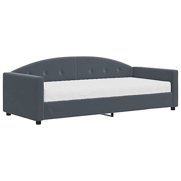 vidaXL Bett Tagesbett mit Matratze Dunkelgrau 90x200 cm Samt günstig online kaufen