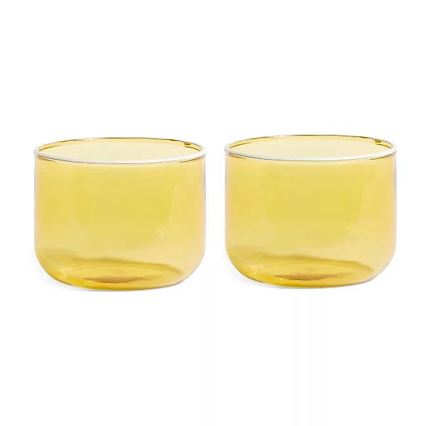 Glas Tint Small glas gelb / 2er-Set - H 5,5 cm / 200 ml - Hay - Gelb günstig online kaufen
