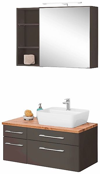 welltime Badmöbel-Set "Davos" 3 Stk. tlg. Breite 50 cm, mit eckigem Waschbe günstig online kaufen