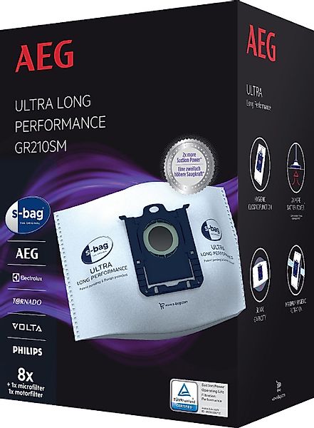 AEG Staubsaugerbeutel "s-bag Megapack für AEG VX9 GR210SM" 5l Füllmenge günstig online kaufen
