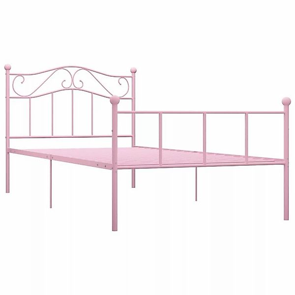 vidaXL Bettgestell, Bettrahmen Rosa Metall 90×200 cm günstig online kaufen