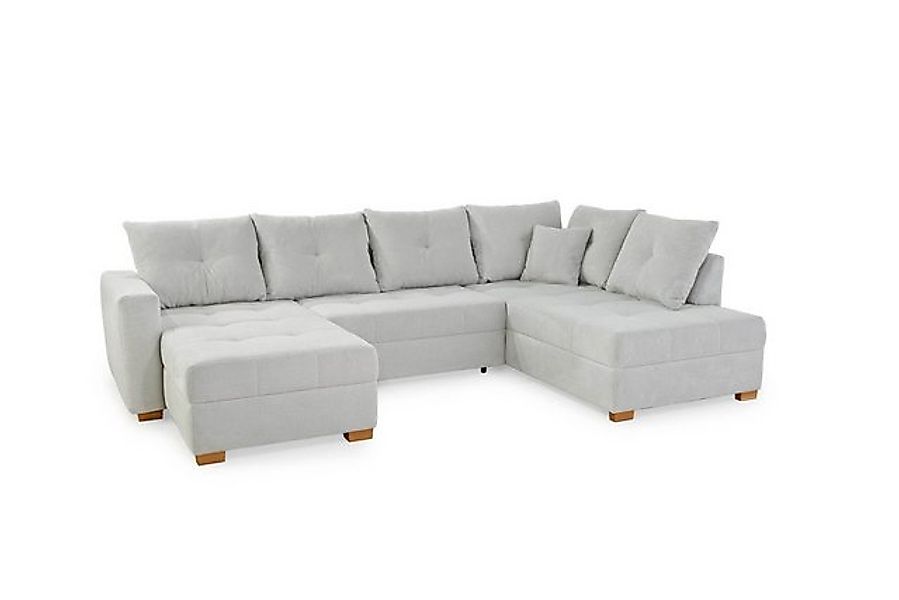 Wohnlandschaft Cord U-Form mit Schlaffunktion und Bettkasten variabel monti günstig online kaufen