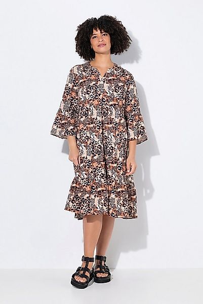 Angel of Style Jerseykleid Kleid A-Linie Musselin Leo-Muster Volants günstig online kaufen