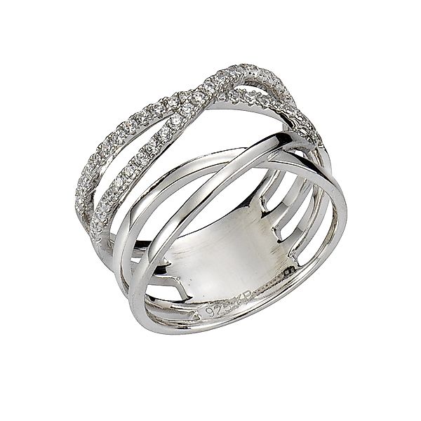Zeeme Fingerring 925 Silber rhodiniert Zirkonia günstig online kaufen