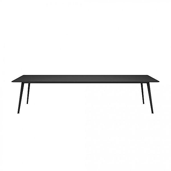 Montana - JW Tisch 120x320cm - schwarz/Tischplatte Linoleum/Gestell alumini günstig online kaufen