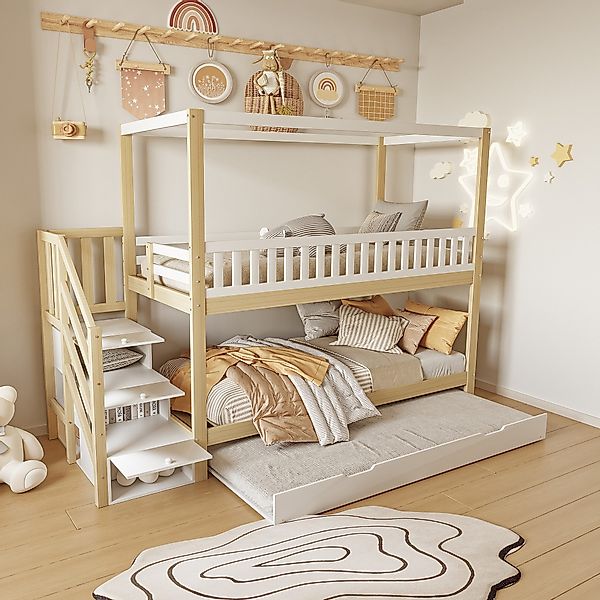 Flieks Etagenbett, Massivholz Kinderbett 90x200cm mit günstig online kaufen