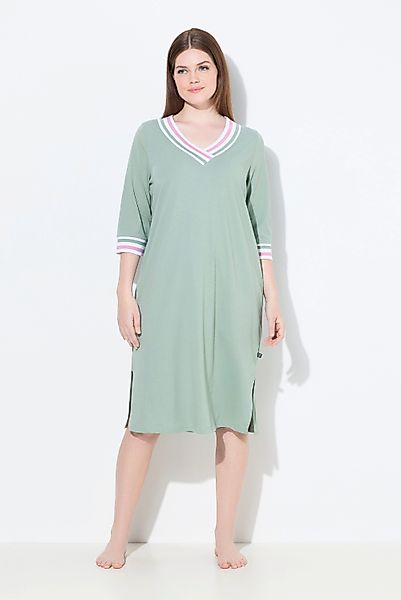 Ulla Popken Bigshirt Nachthemd Streifenkanten 3/4-Arm günstig online kaufen