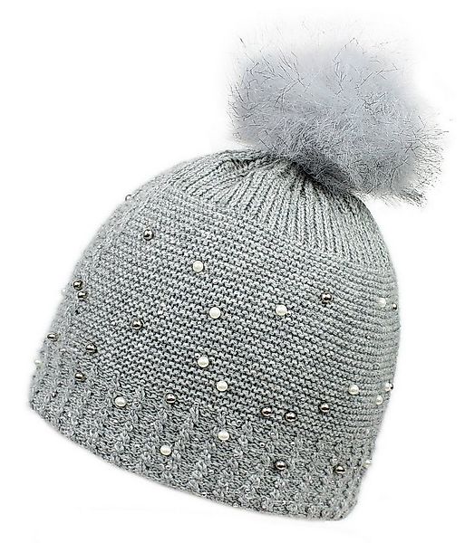 dy_mode Bommelmütze Damen Strickmütze mit Bommel, Glitzer & Kunstperlen war günstig online kaufen