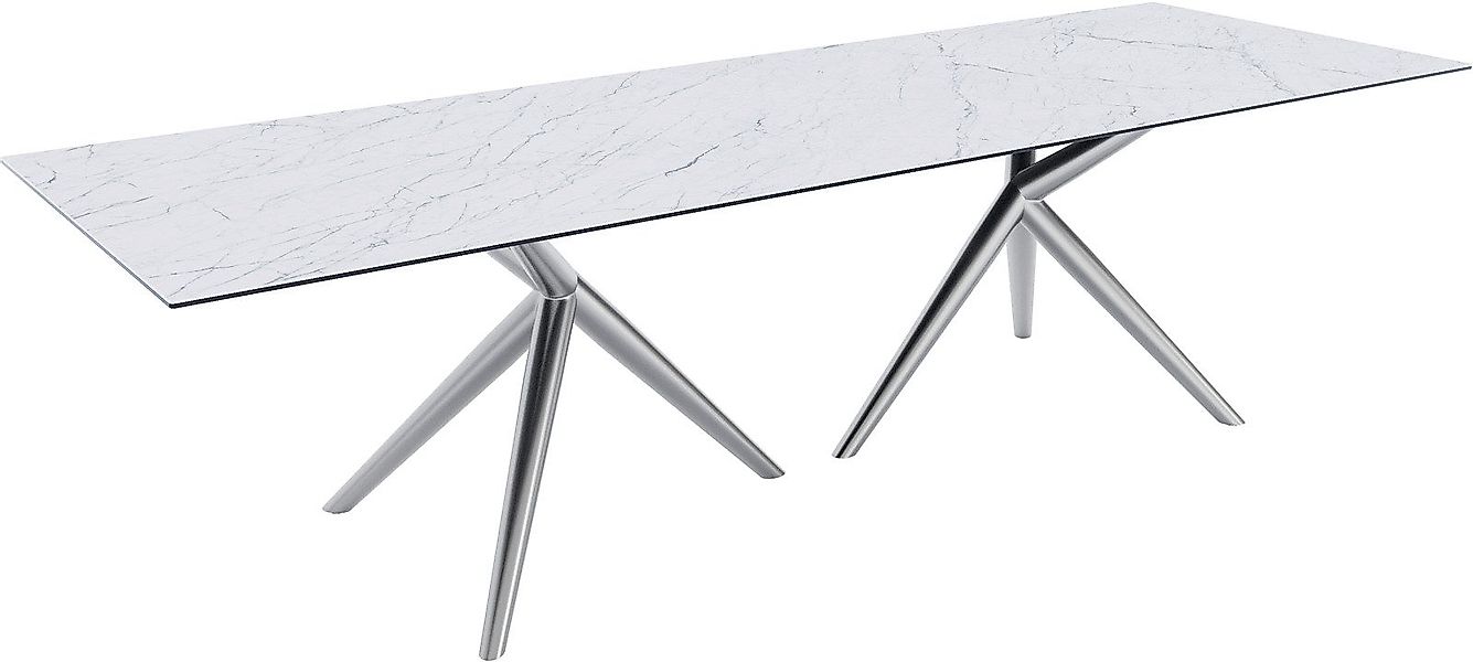 DELIFE Esstisch Edge, Keramik Laminam®Statuarietto Weiß günstig online kaufen