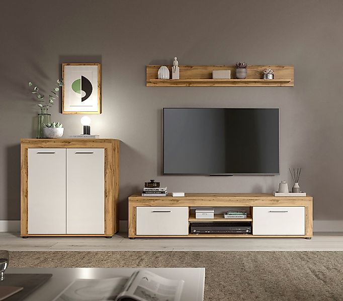 INOSIGN Wohnwand Aosta, Breite 255cm, bestehend aus Highboard, Lowboard, Wa günstig online kaufen