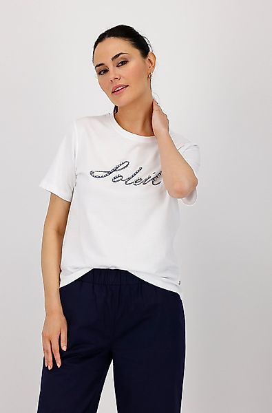 Monari T-Shirt Shirt Schmuckschrift Mit Rundhalsausschnitt günstig online kaufen