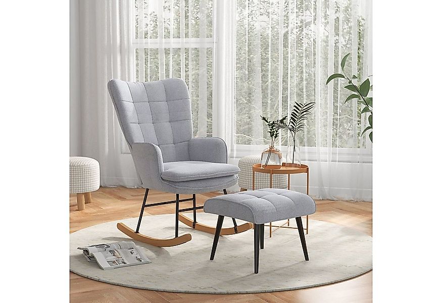 HOMCOM Schaukelsessel Schwingsessel, Wohnzimmerstuhl, mit Hocker (Schaukels günstig online kaufen