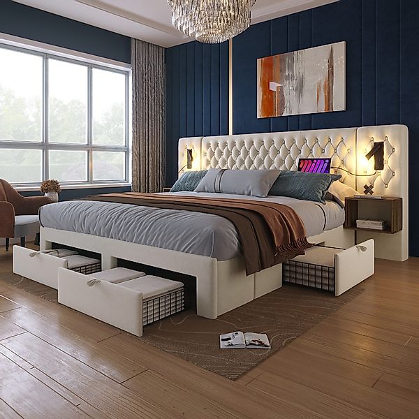 Flieks Polsterbett, Doppelbett 180×200cm mit 2 günstig online kaufen