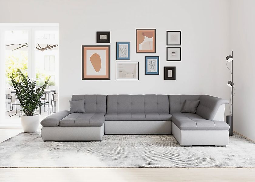 DOMO collection Wohnlandschaft "Moric U-Form, auch in Cord, Breite 353cm, v günstig online kaufen