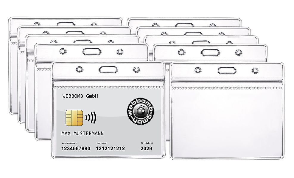 WEBBOMB Schlüsselanhänger 5x Ausweishülle ZIP Kartenhalter günstig online kaufen