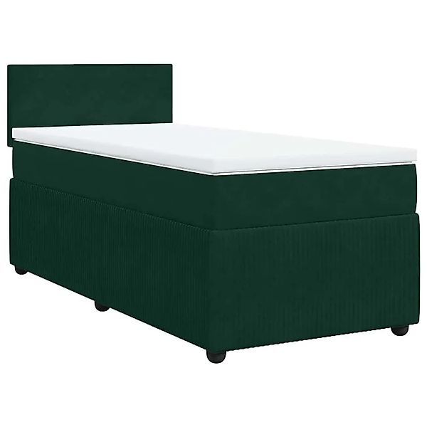 vidaXL Boxspringbett mit Matratze Dunkelgrün 90x190 cm Samt 3289911 günstig online kaufen