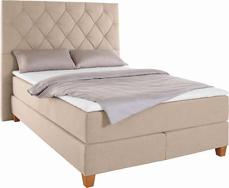 Home affaire Boxspringbett "Harmones hoch", in 3 Breiten, Härtegrad auch im günstig online kaufen