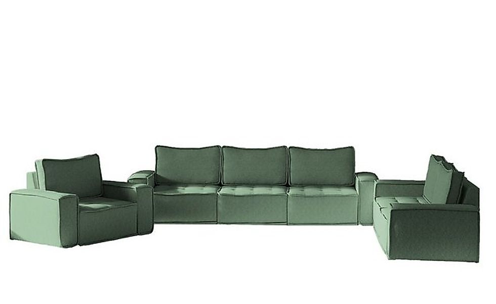 Fun Möbel Polstergarnitur Sofaset Modulsofa-Set 6-teilig SANDE 3-2-1 in Sto günstig online kaufen