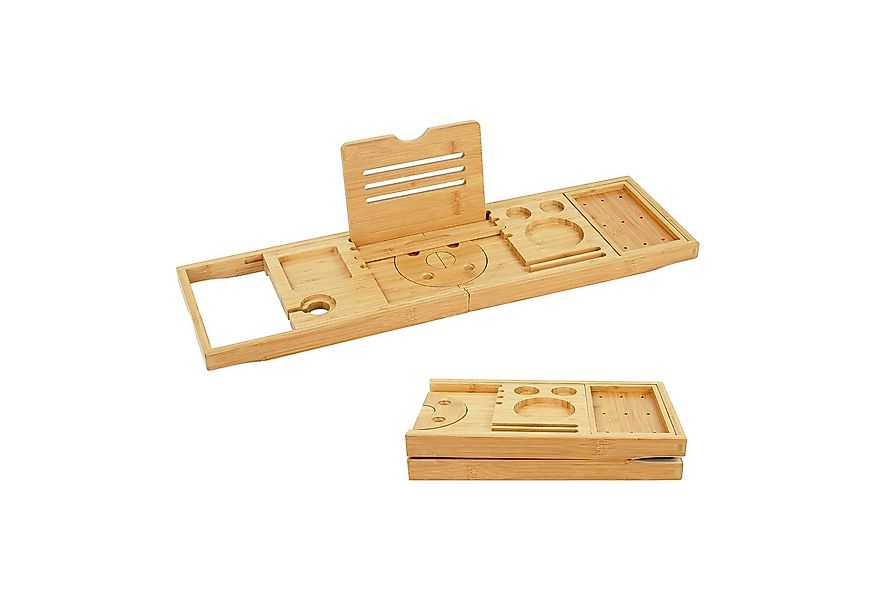 relaxdays Badewannenablage Ausziehbare Badewannenablage Bambus günstig online kaufen