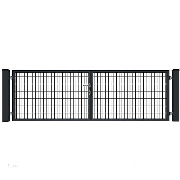 Doppeltor für Doppelstabmattenzäune Voll-Rahmen Anthrazit 550 cm x 100 cm günstig online kaufen
