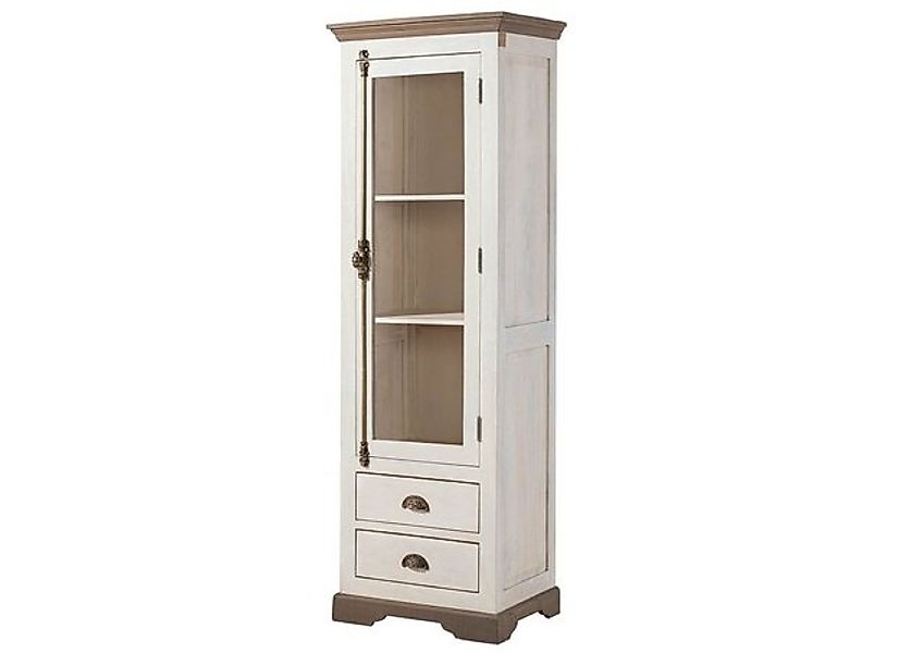 Massivmoebel24 Standvitrine (Mango 65x45x190 weiß lackiert TOULOUSE #102) günstig online kaufen