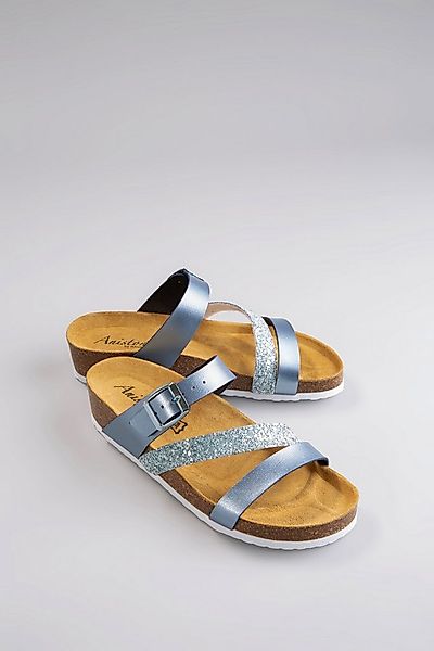 Aniston SHOES Keilpantolette, Sommerschuh, Strandschuh, Hausschuh, Glitter günstig online kaufen