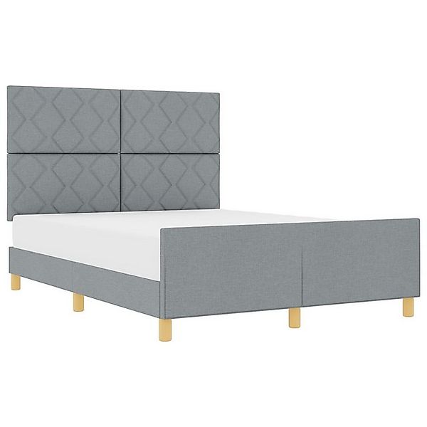vidaXL Bett Bettgestell Hellgrau 160x200 cm Stoff (1-tlg) günstig online kaufen