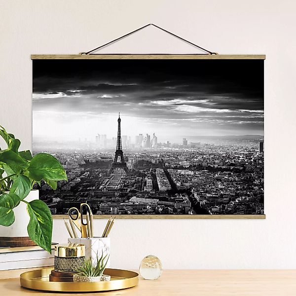 Stoffbild Architektur mit Posterleisten - Querformat Der Eiffelturm von Obe günstig online kaufen