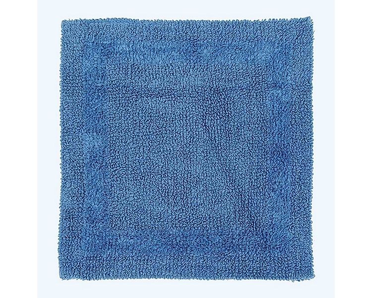 Homescapes Badematte Duschvorleger blau 50x50 cm aus 100% Baumwolle, Höhe 2 günstig online kaufen